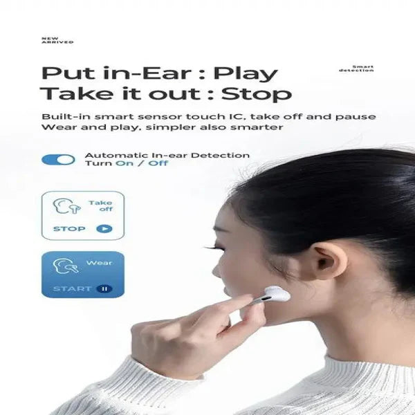 T03S PRO JOYROOM TWS Active Noise Cancelling ANC Earbuds – White Earbuds Joyroom